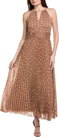 Adrianna Papell Print Pleat Ankle Dress