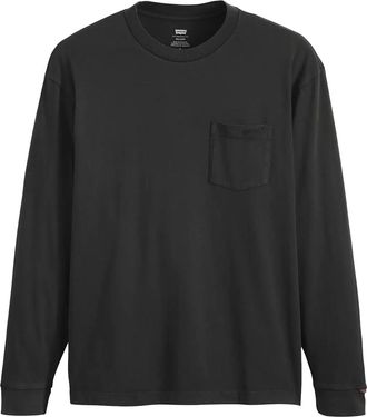 Levi's Heren Authentic Pocket T-shirt met lange mouwen (Zwart)
