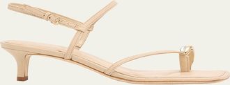 Vince 40mm Polli Leather Kitten-Heel Sandals