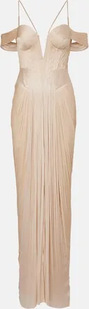 Maria Lucia Hohan Camilla metallic silk tulle bustier gown