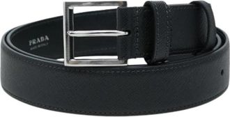 Prada Pre-owned Vintage Riem - Heren - Vintage Accessoires - Zwart - ONE Size - Leer - Vintage