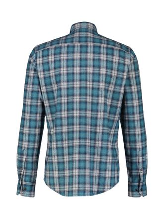 Lerros Karohemd LERROS LERROS Herren Karohemd in Strukturqualit&auml;t, Herren, Gr. S, Normalgr&ouml;ssen, blau (mineral blau), 55% Baumwolle, 45% Polyester, Hemden Ka