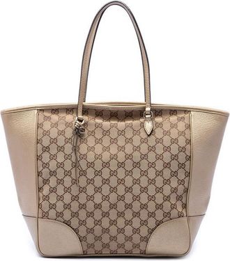 Gucci Pre-owned Gucci GG Canvas and Metallic Calfskin Bree Tote Ladies CFXELNW4MUGWANM8