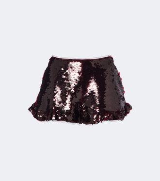 Simone Rocha Shorts con volant e paillettes