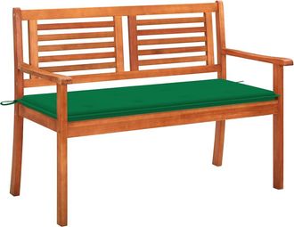 vidaXL Vidaxl - Banco De Jard&iacute;n 2 Plazas Madera Maciza Eucalipto Y Coj&iacute;n 120 Cm