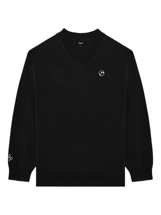Malbon Golf x Jesper Parnevik V-neck sweater - men - Merino - M - Black