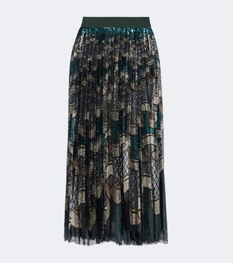 La DoubleJ Falda midi Accordion plisada con lentejuelas