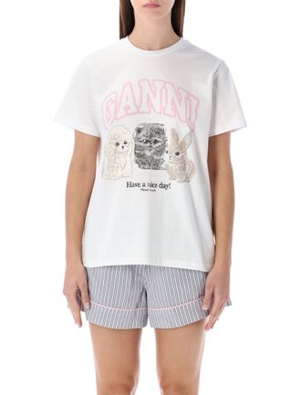 Ganni T Shirts And Polos White