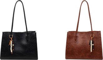 Generic Versatile shoulder bag in plain colors - large capacity, stylish handbag for everyday life, travel, shopping, work