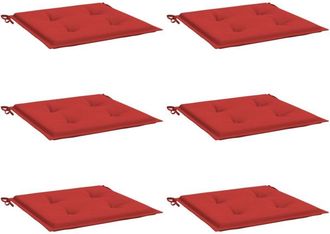 vidaXL Cojines De Silla De Jard&iacute;n 6 Uds Tela Oxford Rojo 40x40x4 Cm Vidaxl