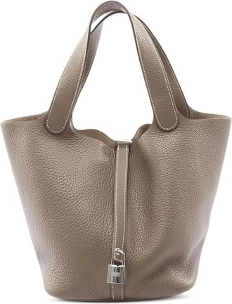 Herm&egrave;s Borsa tote MM Picotin Lock Clemence 2014 - Toni neutri