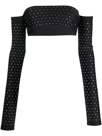 Andamane Black Black Crystal Crop Top