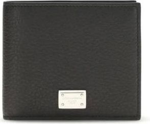 Dolce & Gabbana Calfskin Bifold Wallet with Logo Tag - Heren - Accessoires - Zwart - Maat: ONE Size Leer