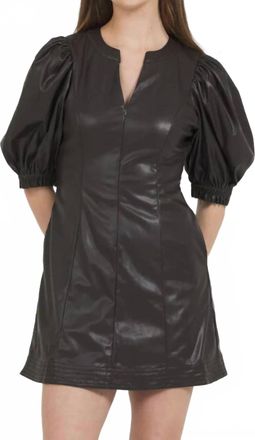 Stellah Vegan Leather Dress In Chocolate