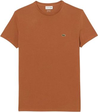 Lacoste Pima Katoen T-shirt - Heren - T-shirts - Bruin - 4XL - Katoen - Tops