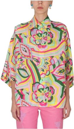 Dolce & Gabbana Printed Silk Twill Shirt - Dames - Overhemden - Veelkleurig - S - Overhemden