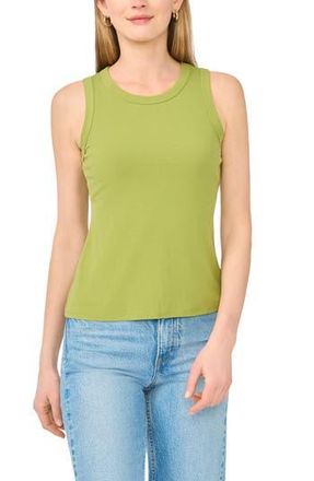 Halogen Fitted Ribbed Tank Top in Olympia Green at Nordstrom Rack, Size X-Large
