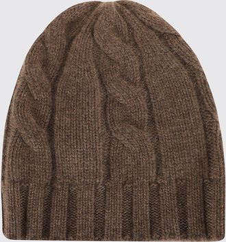 Ballantyne Berretto beanie in puro cashmere con lavorazione a trecce e bordo a coste