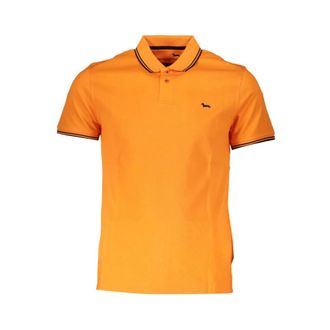 Harmont & Blaine Tops, Heren, Oranje, L, Katoen, Strak Zomers Slim-Fit Poloshirt