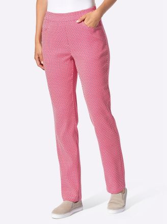 Casual Looks Schlupfhose CASUAL LOOKS, Damen, Gr. 195, Extrakurzgr&ouml;ssen, rot, ecru, gemustert, 43% Viskose, 42% Polyester, 11% Polyamid, 4% Elasthan, gemustert, me