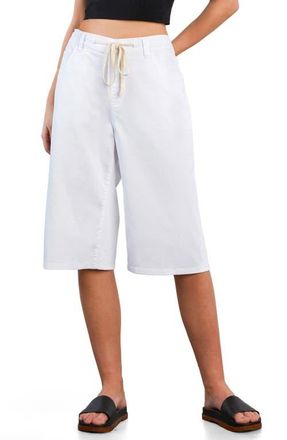 HINT OF BLU Hob Drawstring Denim Shorts in White at Nordstrom, Size X-Small