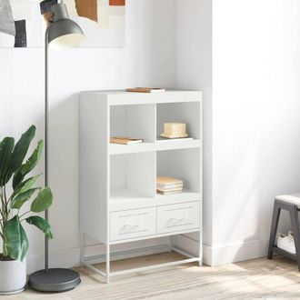 Berkfield Home Highboard White 68.5x39x111.5 cm Steel