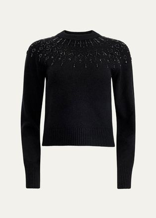 Altuzarra Harold Fair Isle Beaded Wool Crewneck Sweater