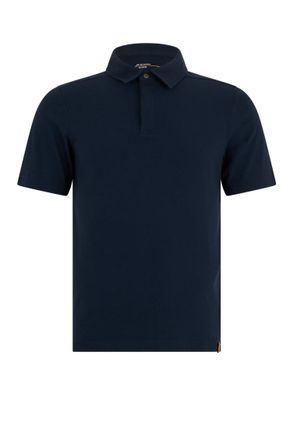 K-Way Dark Blue Solid Shirt Collar Polo