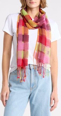 La Fiorentina Checkered Scarf in Red Combo at Nordstrom Rack