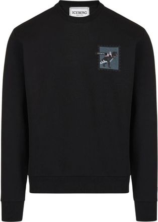 Iceberg Regular Fit Sweatshirt met Ronde Hals - Heren - Sweatshirts - Zwart - L - Katoen - Hoodies & sweatvesten