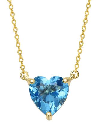 Rachel Glauber 14K Plated Cz Heart Necklace