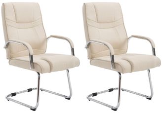 Clp Clp - Set De 2 Sillas Cantilever Xxl Attila En Tela Crema