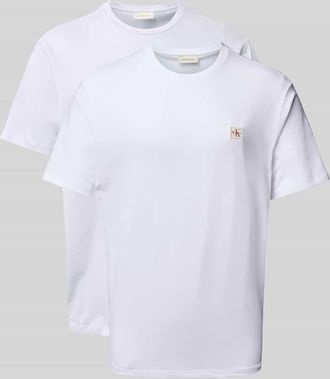 Calvin Klein Jeans T-Shirt mit Label-Detail im 2er-Pack in Marine, Größe XXL
