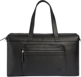 Lyle & Scott Unisex Premium Leather Black Holdall Bag - One Size