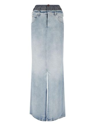 Maison Margiela Anonimity Of The Lining Maxi Denim Skirt - Light Blue
