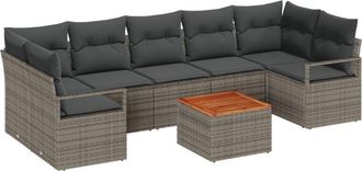 vidaXL Garden Sofa Set 8 pcs Grey Vidaxl