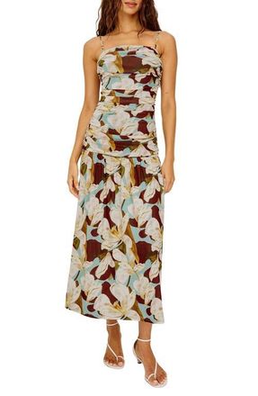 Rails Dolly Floral Ruched Midi Dress in Plumeria at Nordstrom, Size Xx-Small