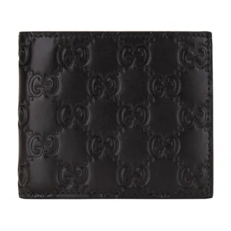 Gucci Guccissima Bi-fold Portemonnee - Heren - Accessoires - Zwart - Maat: ONE Size Leer