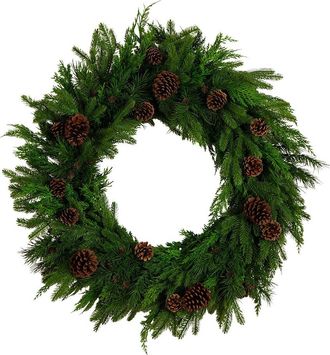 Nearly Natural 30In. Artificial Norfolk Mixed Pine Wreath