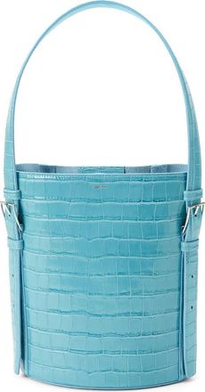 Coperni Ergonomical Croc Embossed Bucket Bag in Blue Blu at Nordstrom