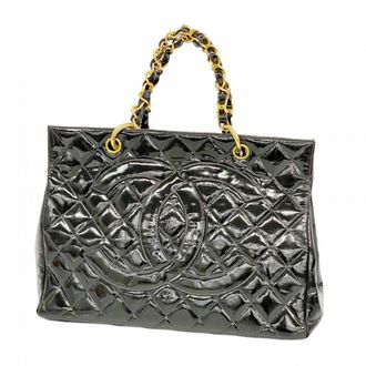 Chanel Black Patent Leather Tote Bag (Pre-Owned)