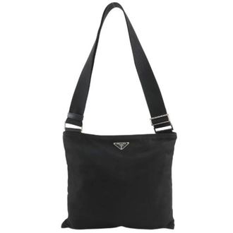 Prada Pre-owned Nylon Schoudertas - Dames - Pre-owned - Zwart - Maat: ONE Size Nylon