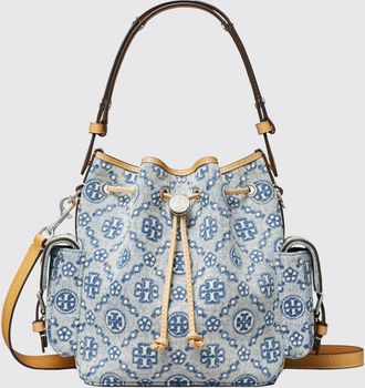 Tory Burch Borsa a secchiello T Monogram Tory Burch in denim jacquard