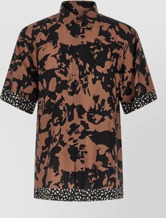 Dries Van Noten cassidye short sleeve camouflage contrast trim shirt