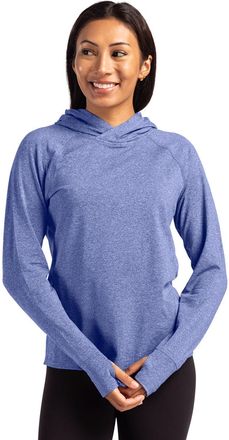 Cutter & Buck Adapt Knit Recycled Womens Heathered Hooded Pullover