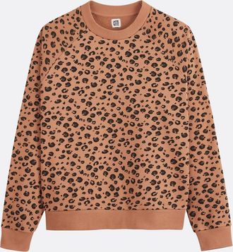 La Redoute Collections Losjes vallend sweatshirt met ronde hals en luipaardprint