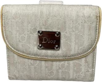 Dior Pre-owned 30 Montaigne Portemonnee - Dames - Vintage Accessoires - Wit - ONE Size - Linnen - Vintage
