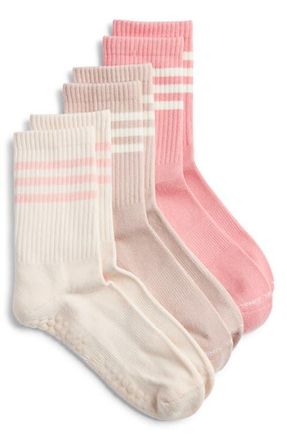 High Heel Jungle 3-Pack Varsity Grip Crew Socks in Nostalgia at Nordstrom