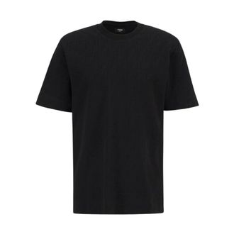 Fendi T-Shirts, male, Black, M, FF Jacquard Cotton T-Shirt