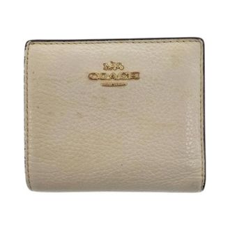 Coach Pre-owned Wallets, female, White, Size: ONE SIZE Pre-owned Leather Compact Wallet